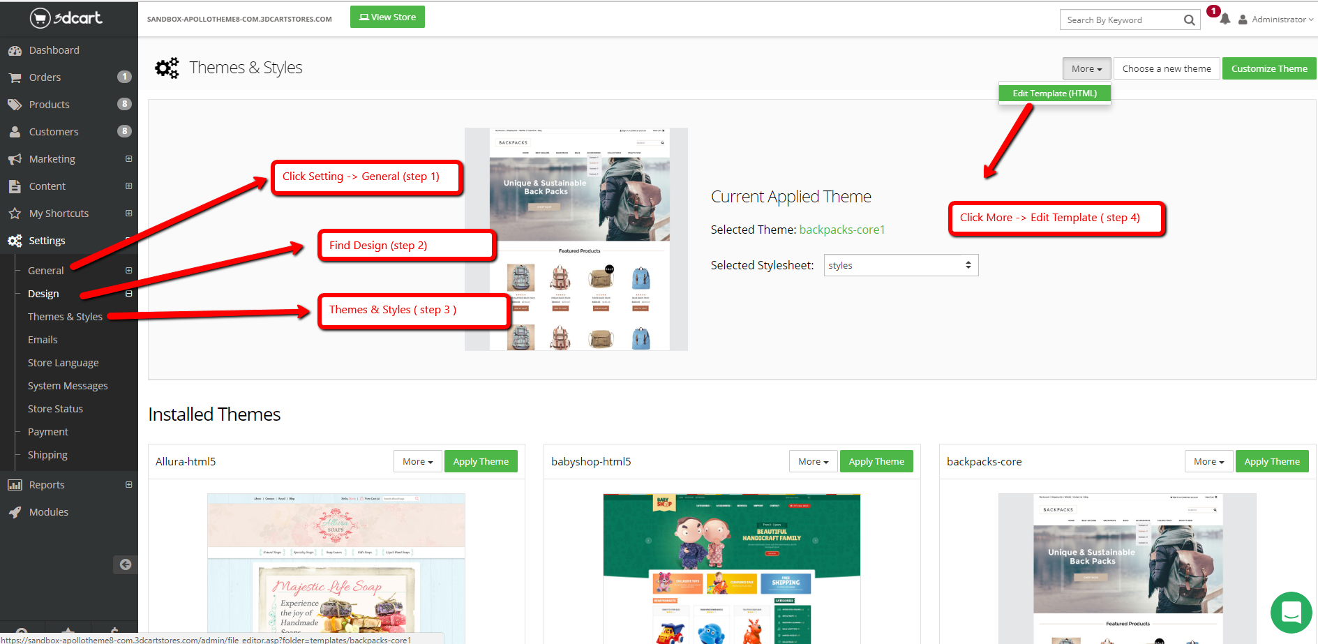 Upload theme