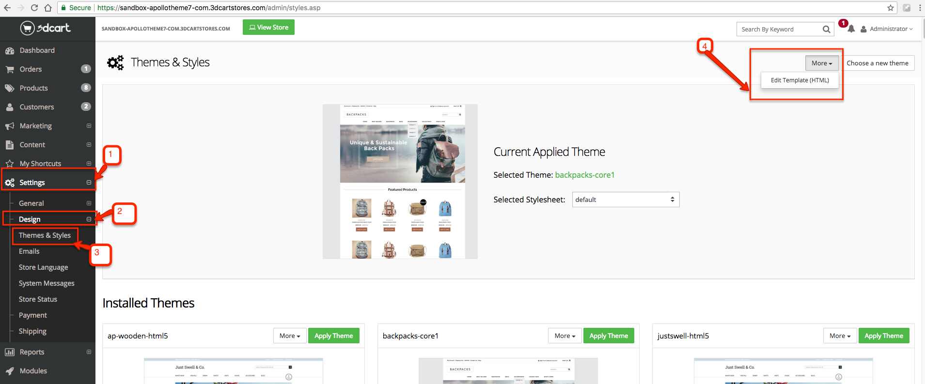 Upload theme