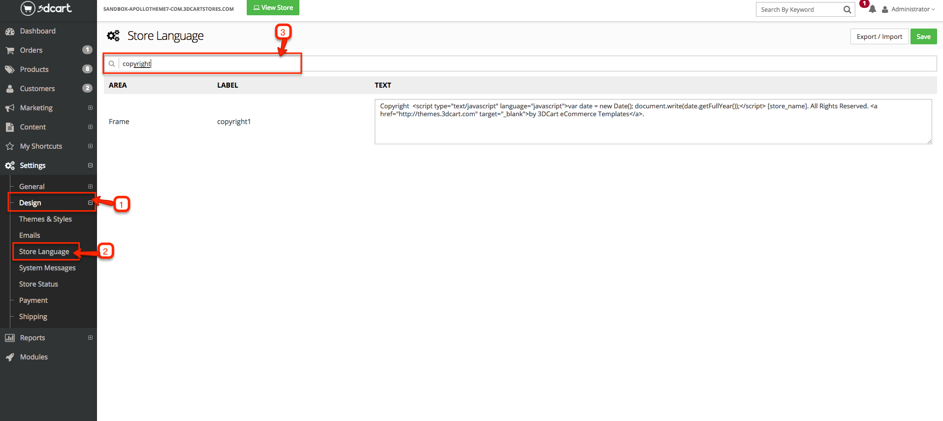 Upload theme